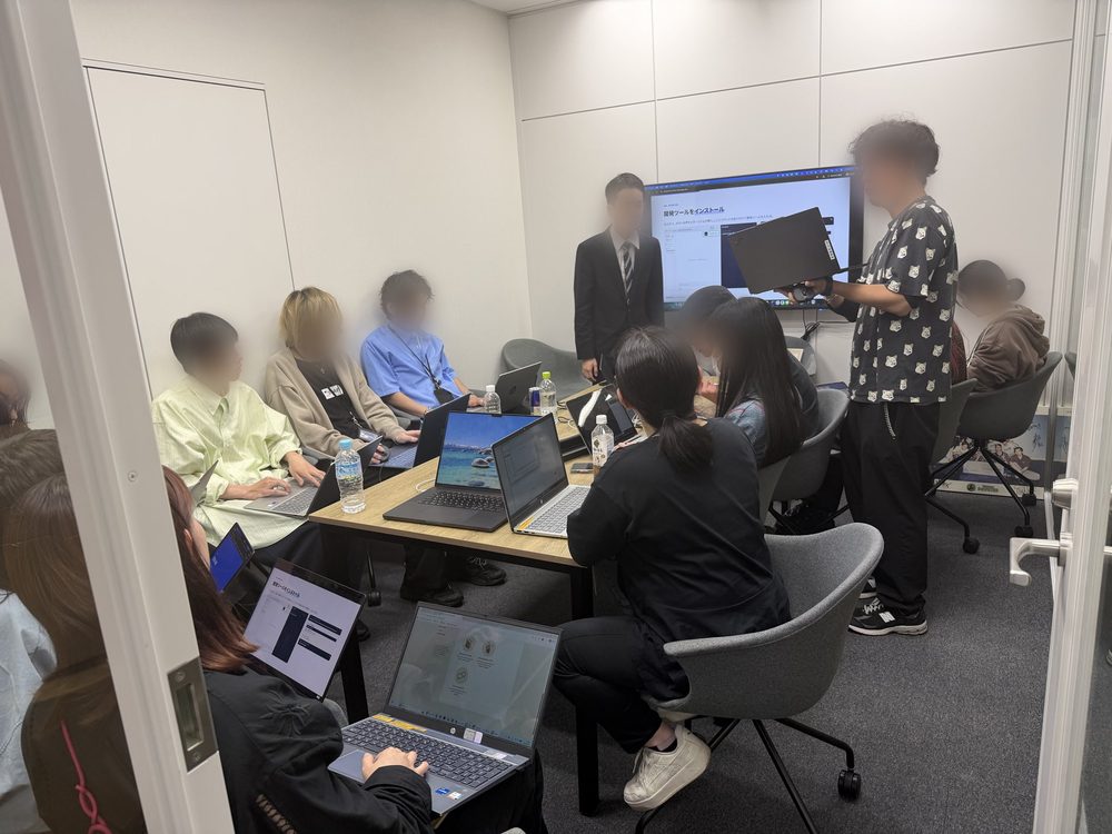 支援先での社員向けAI研修の様子